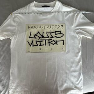 Louis Vuitton Cream and Black Graphic Tee